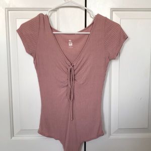 Lace Up front bodysuit